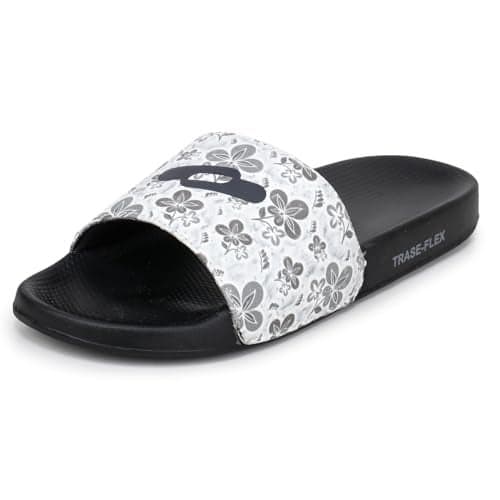 TRASE Women Slides - Trendy Printed, Comfortable & Waterproof Slip-On Slippers (BLACK, 6 UK)