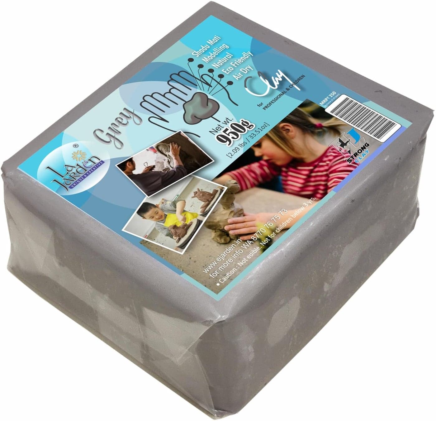 La Jarden 950g Clay for sculpting Modelling Shadu mati Air Dry Clay for Children Professional Artist for any Project Kids craft clay clay for kids clay for art and craft Soft and pliable clay for childrens Motor Skills Pack of 1