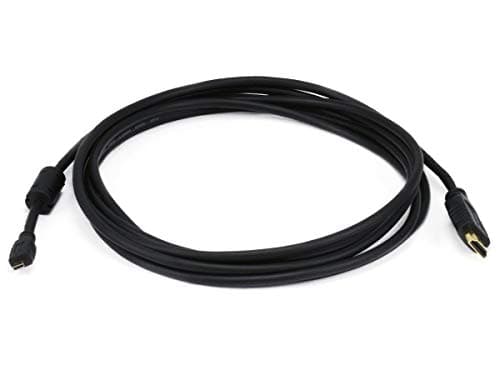 Monoprice 6ft 34AWG Standard Speed HDMI Cable With Ethernet w/ Ferrite Core - HDMI Micro Connector male to HDMI Connector male - B