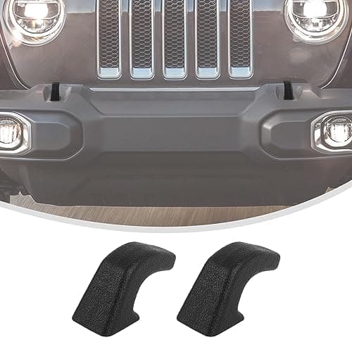 Linskip Tow Hook Covers for 20072026 Jeep Wrangler 4XE JL JK Gladiator JT Sport Willys Sahara Rubicon Rubber Sleeve Protectors for Front Bumper Exterior AccessoriesBlack