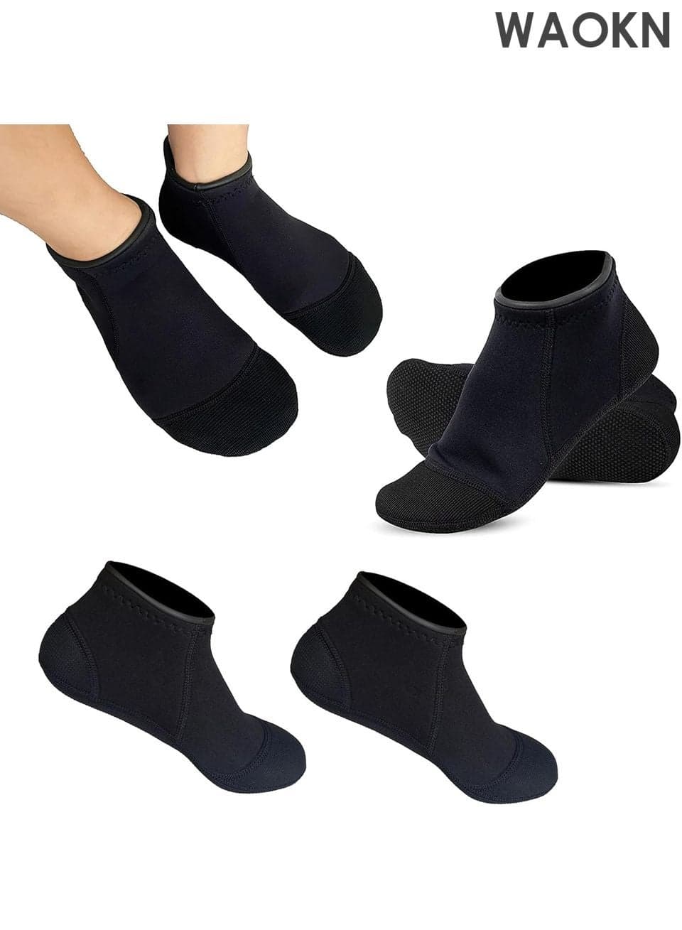 Professional Diving Socks for Scuba & Snorkeling - 3mm Neoprene Thermal Socks with Non-Slip Grips - Ultra-Stretch Comfort for Cold Water Swimming, Surfing & Water Sports - Reinforced Heel/Toe Seamless Design (Black, S)