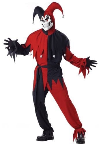 California Costumes mens Adult- Red Evil Jester Adult Sized Costume, Red, Medium US