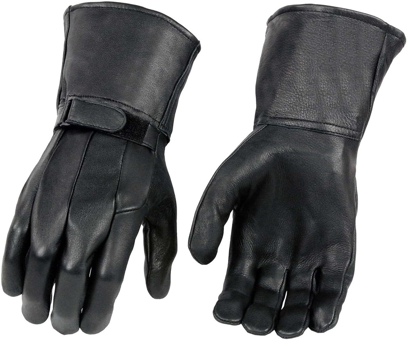 Milwaukee Leather MG7505 Men's Black Gauntlet Leather Winter Motorcycle Hand Gloves