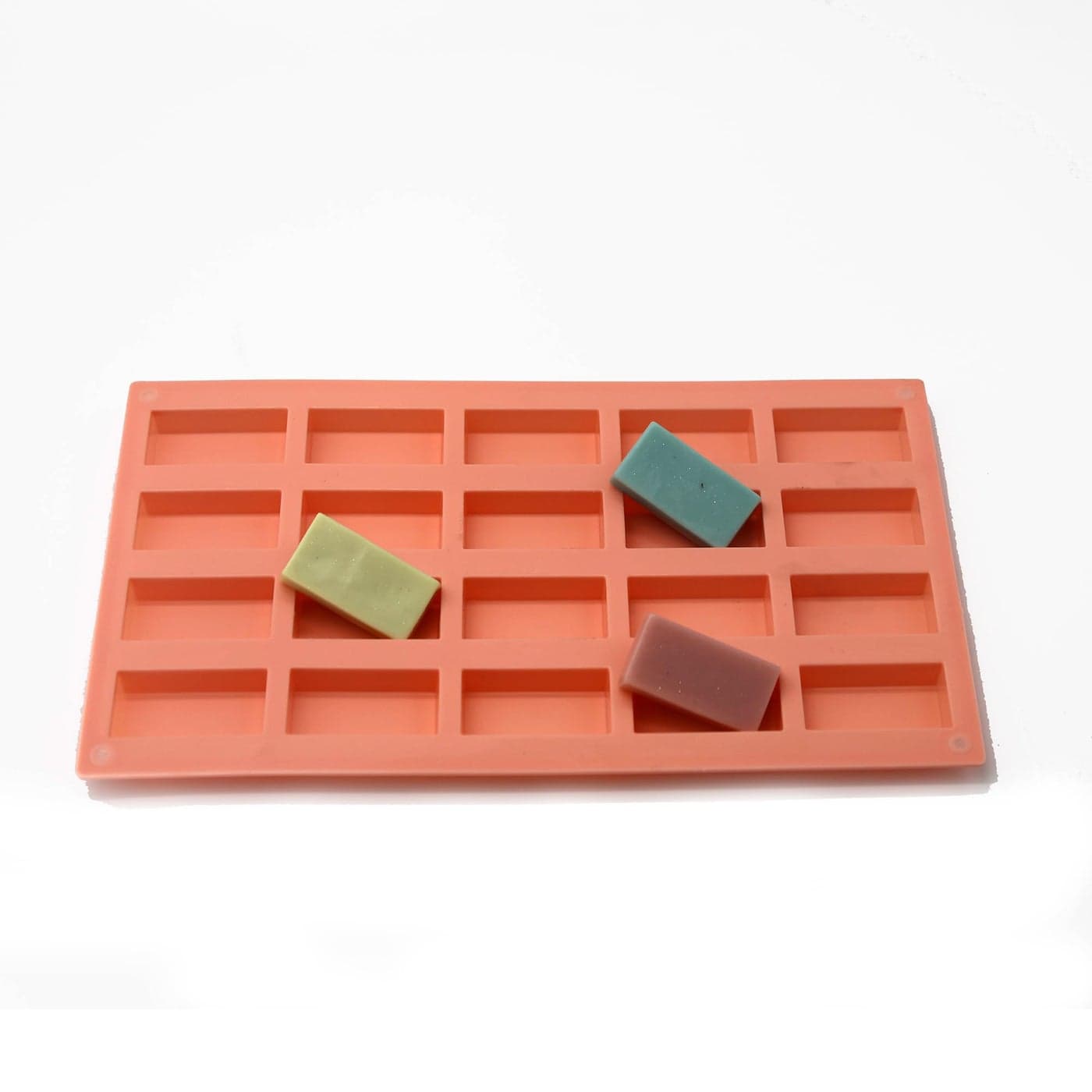 XHaibei Rectangular Mini Guest Soap Chocolate Candy Mold Sample Soap Silicone Mold 20Cavity 05OZ PER CELL