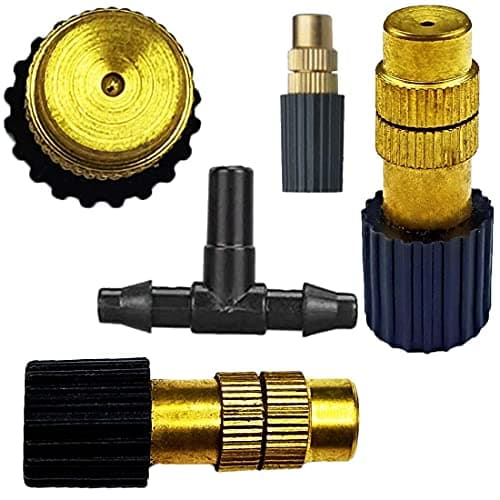 DIY Crafts 3 Pcs, Brass Mist Nozzle T/Tee, Adjustable Brass Misting Watering Irrigation Nozzle Brass Spray Sprinkler Heads Garden Greenhouse Irrigation Spraye (3 Pcs, Brass Mist Nozzle T/Tee)