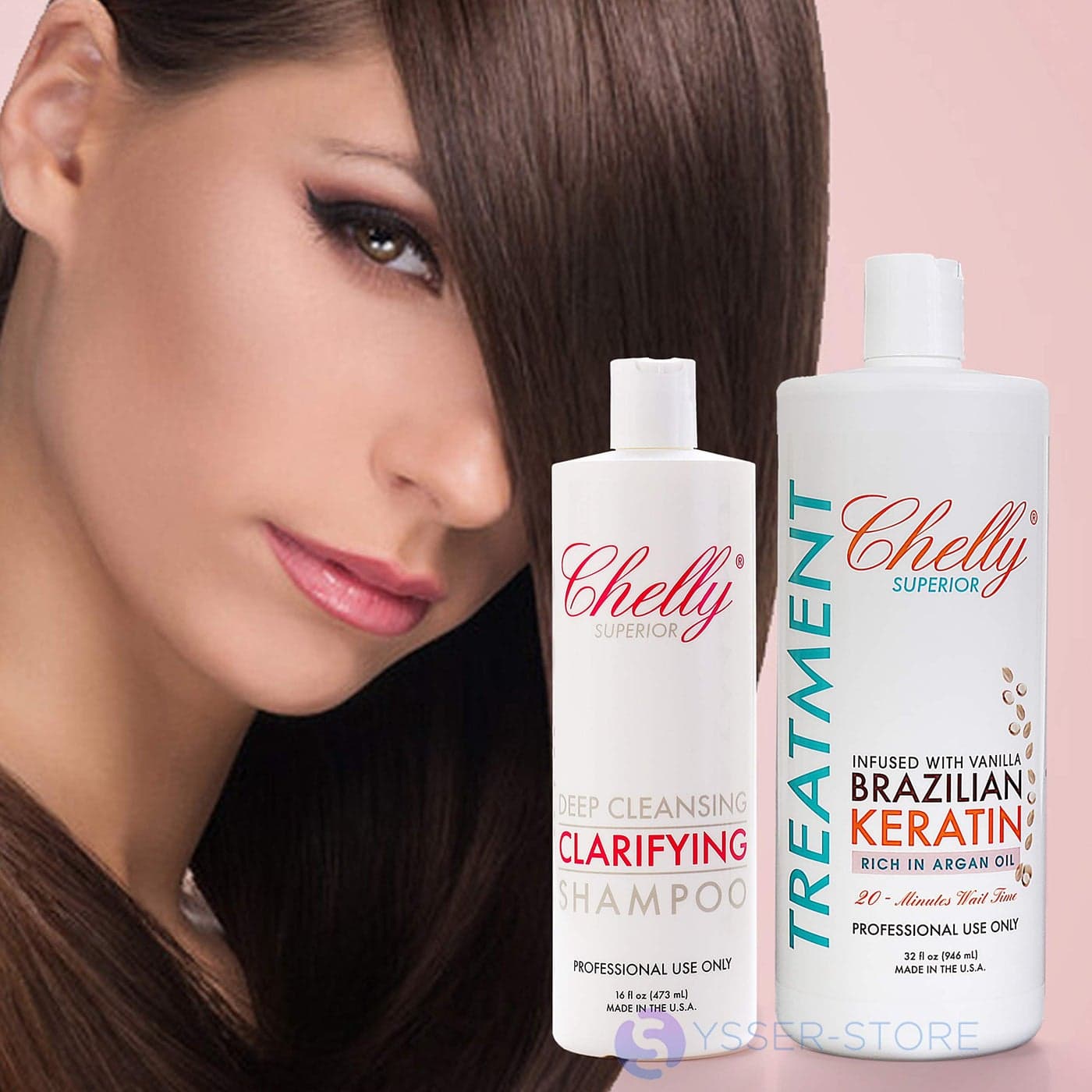 Chelly Superior Brazilian Keratin Vanilla 32 fl oz Clarifying Shampoo 16 fl oz COMBO