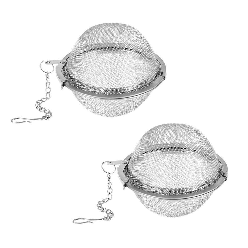 Tea Steeper 2Pcs Mesh Tea Infuser Premium Tea Filter Tea Interval Diffuser with Extended Chain Hook for Brew Loose Leaf Tea and Spices Seasonings