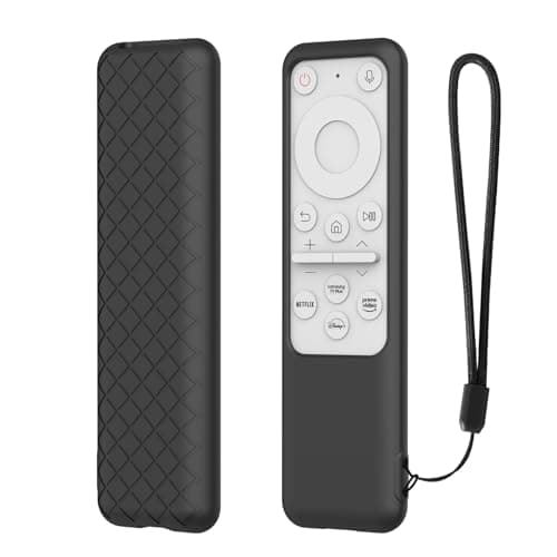 Caldipree Silicone TV Remote Cover Compatible with Samsung Smart Monitor M7 M8 Series BP59-00149A BP59-00149B TM2261S Remote Cover with Rope (Remote NOT Included) (Black)