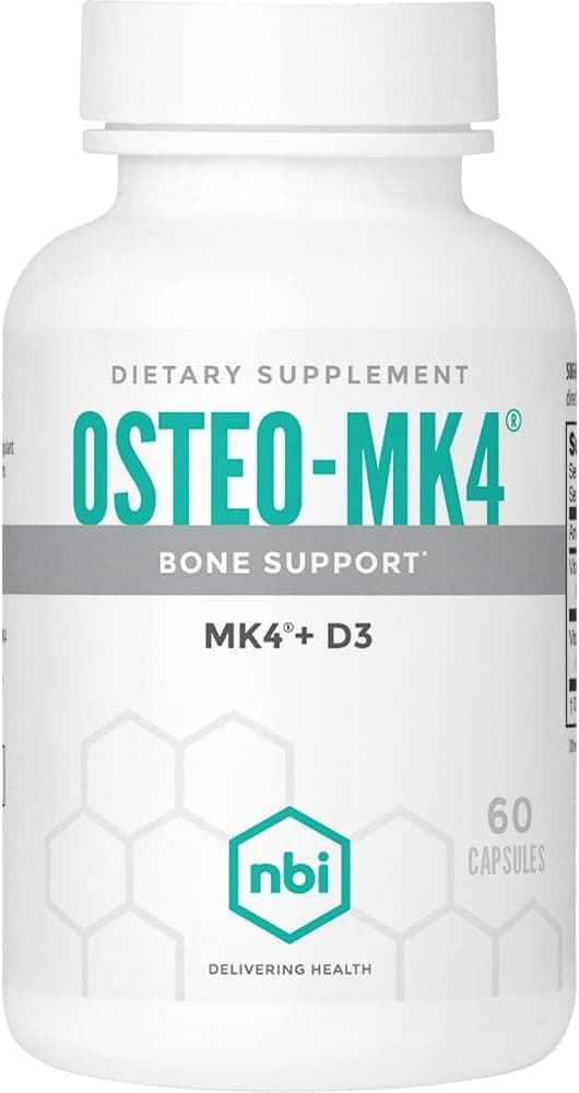OsteoMK4 Bone Support Vitamin D K Complex 45mg Vitamin K2 MK4 for Strong Bone Health Function 60ct Veggie Capsules