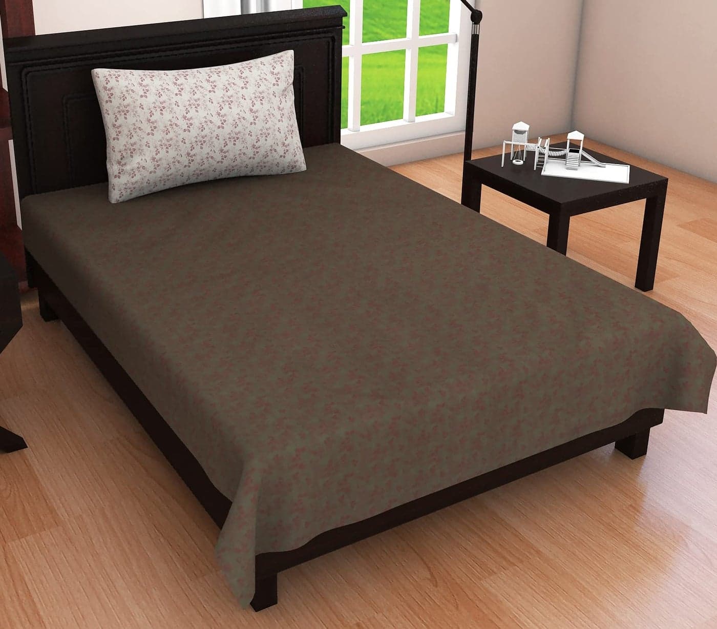 COZY FURNISH Super Soft Cotton Single Bedsheet with 1 Pillow Cover,60X90(Inches) Bedsheet,180TC Cotton Floral Single Bedsheet with Pillow Cover