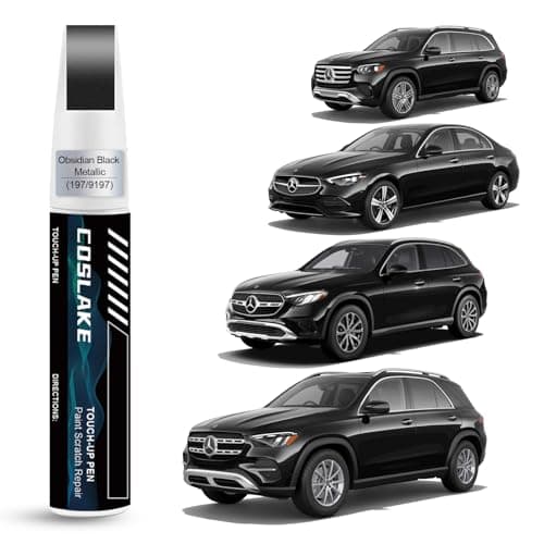 COSLAKE Car Touch Up Paint(Obsidian Black Metallic(197/9197)) for Mercedes-Benz, Car Paint Scratch Repair Kit, Quick & Easy Solution to Repair, 2 in 1 Scratch Remover Pen with Color-Matched