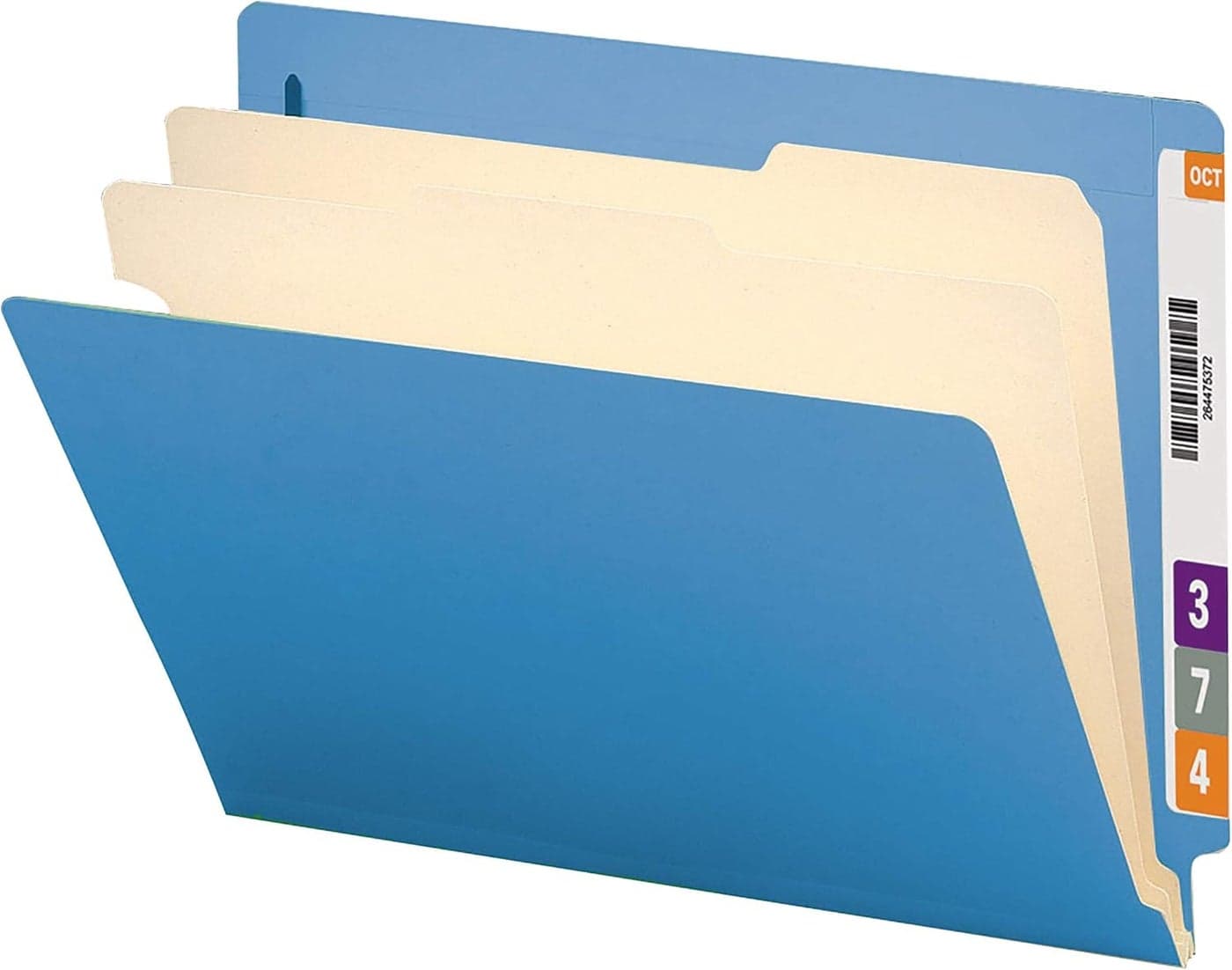 Smead End Tab Classification File Folder 2 Dividers 2 Expansion Letter Size Blue 10 per Box 26836
