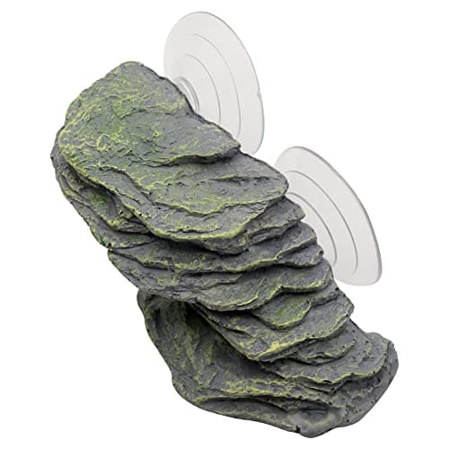Turtle Basking Platform with Strong Suction Cups,Fish Tank Aquarium Tortoise Climbing Platform , Reptile Climbing Shale Resin Step Ledge Stone Aquarium Ornament Rock Float Resting Terrace for Frogs