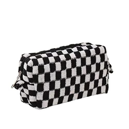 XPONNI Small Cosmetic Bag Cute Makeup Bag Y2k Accessories Aesthetic Make Up Bag Y2k Purse Cosmetic Bag for Purse (Black)