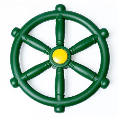 Barcaloo Playground Kids Steering Wheel Toy Outdoor Playhouse Toys Plastic Pirate Ship Wheel for Jungle Gym or Swing Set Accessories