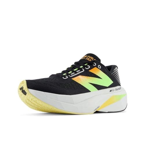 New Balance Men's FuelCell SuperComp Trainer V3 Running Shoe, Black/Phantom/Bleached Lime Glo, 7 M