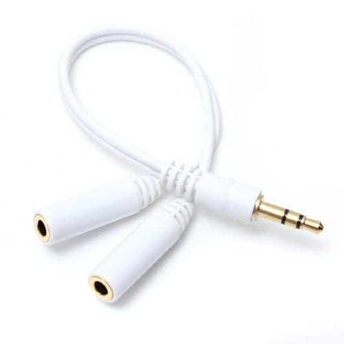 JGD PRODUCTS 3.5mm Jack 1 Male to 2 Female Stereo Headphone Earphone Jack Y Splitter Audio Auxiliary Adapter Cable