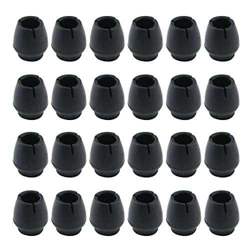 Antrader 24pcs Silicone Black Furniture Pads with Felt Pads Floor Protectors Non-Slip Sofa Chair Table Glides Feet Caps Fit Round Diameter 0.5" to 0.6" (1.2-1.6cm)