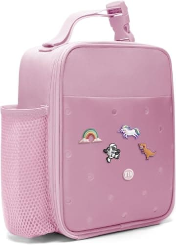 MEXS Kids Lunch Bag DIYInsulated Lunch Box for Boys Girls Toddler Lunch Cooler Bag for School Double Insulation PortableReusable WaterOilProof Lining Easy Clean for Ages 3 UnicornDinosaur