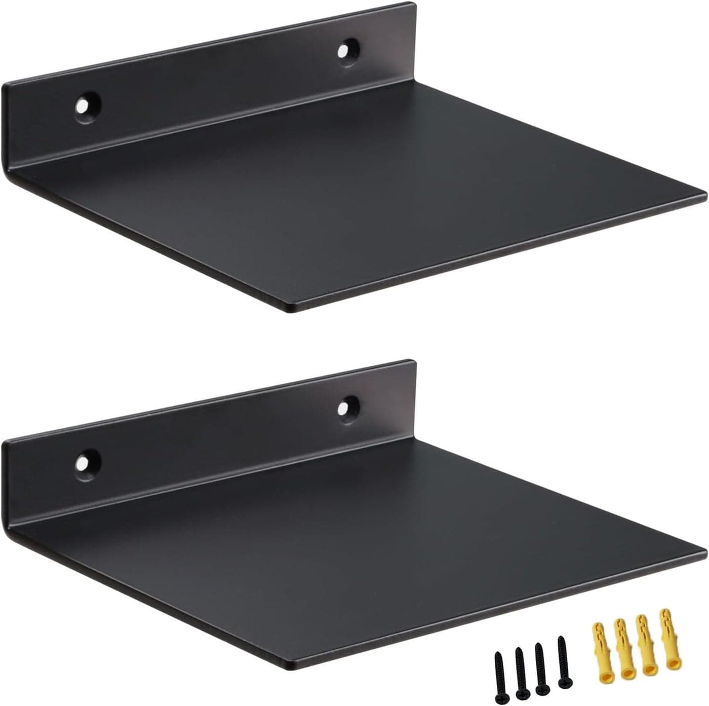Parikshit Sublimation Black Acrylic 2pcs Wall Mounted Shelf for Living Room Bedroom Home Decor Bathroom Kitchen