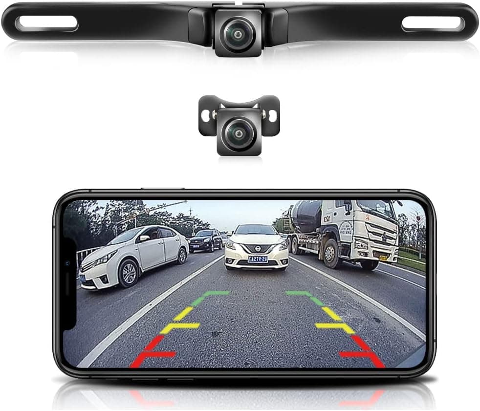 GreenYi WiFi Car Wireless Backup Camera, 5G 720P HD Rear/Front View for Smartphones and Tablets