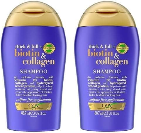 OGX Thick Full Biotin Collagen Travel Size Shampoo 887 ml Pack of 2