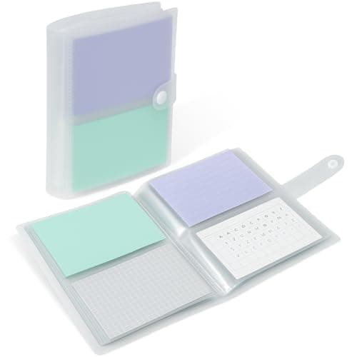 Jactales 3x5 Index Card Holder Organizer - Clear Card Binder for Flash Card, Note Card Storage, 50 Sheets Plastic Sleeves Indexcard Booklet Folder, Stores Up to 200 Cards