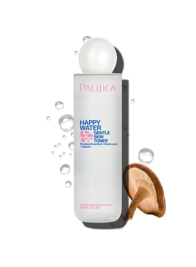 Happy Water Hydrating Facial Toner – Vegan Ceramides, Hyaluronic Acid & Electrolytes, Refreshing & Calming for Balanced Skin, Clean Beauty, Vegan, Cruelty-Free, All Skin Types, 4 oz