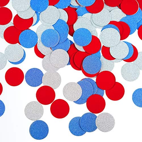 Independence Day Party Table Confetti Decor - Circle Dots Table Scatter Confetti Patriotic National Day American Baby Shower Presidents Birthday Party Confetti Decorations, 200pc