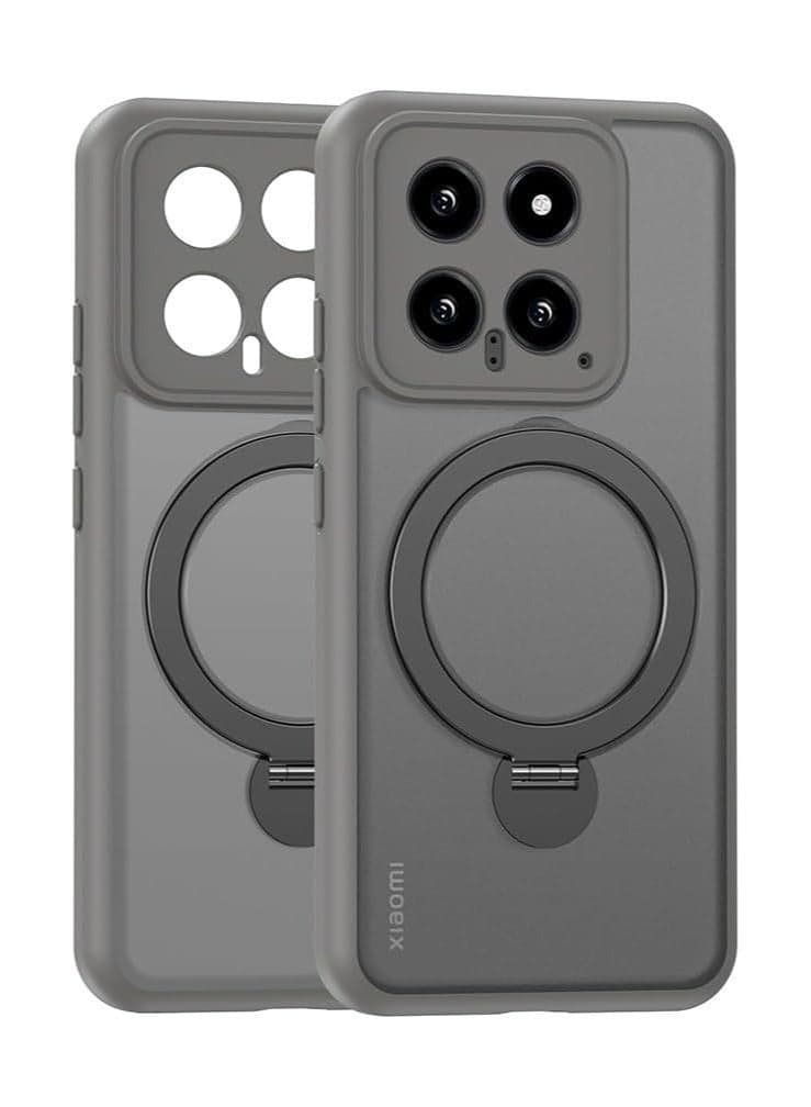 Magnetic Phone Case Compatible with Xiaomi 14 Frosted Full Cover Protective Case with Rotating Invisible Stand for Mi 14