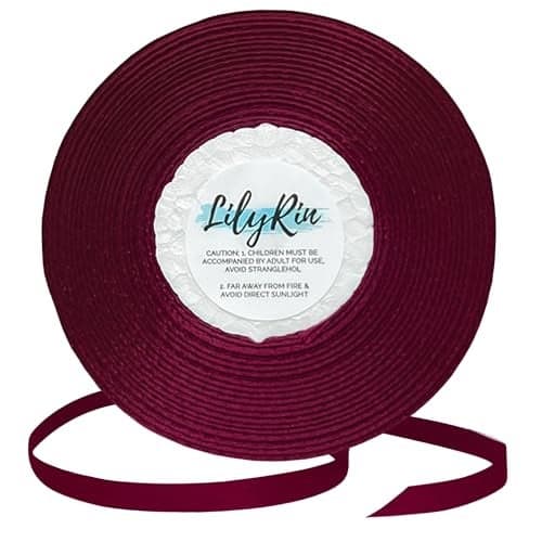 Burgundy Ribbon 14 Inches 36 Yards Satin Roll Perfect for Scrapbooking Art Wedding Wreath Packing Birthday Wrapping Christmas Gifts or Other Projects Maroon