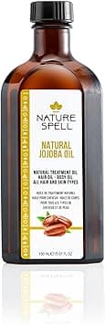 Nature Spell Jojoba Oil for Hair Skin 150ml Hair Oil for Dry Damaged Hair Targets Hair Loss Acne Treats Scarring Suitable all Hair Skin Types