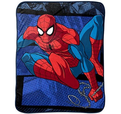 Jay Franco Plush Throw Blanket – 46" x 60" Inches Kids Hero Soft & Cozy Fleece Throw for Bedroom & Couch Décor, Official Licensed Product, Blue - Spiderman