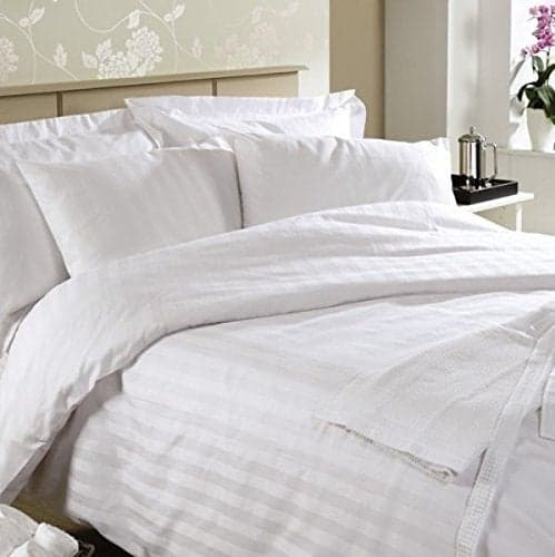 Linenwalas 100 Cotton Stripe 300 TC Duvet Cover for Single Size White Quilt Cover Duvet Cover Single White Premium Cotton QuiltComforter Cover 60x90 inch