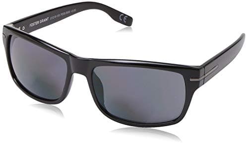 Foster Grant Men's Senate Square Reading Sunglasses, Black/Transparent, 57 mm, +2.00