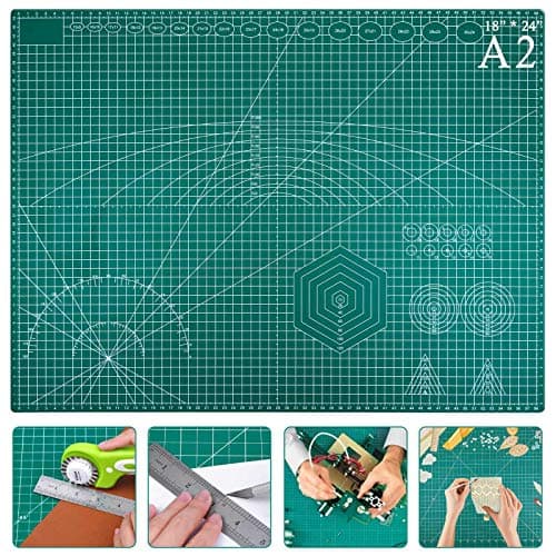 anezus Polyvinyl Chloride 18" x 24" Large Self Healing Sewing Craft Mat - Double Sided Rotary Cutting Mat for Quilting, Scrapbooking, and Crafting, White
