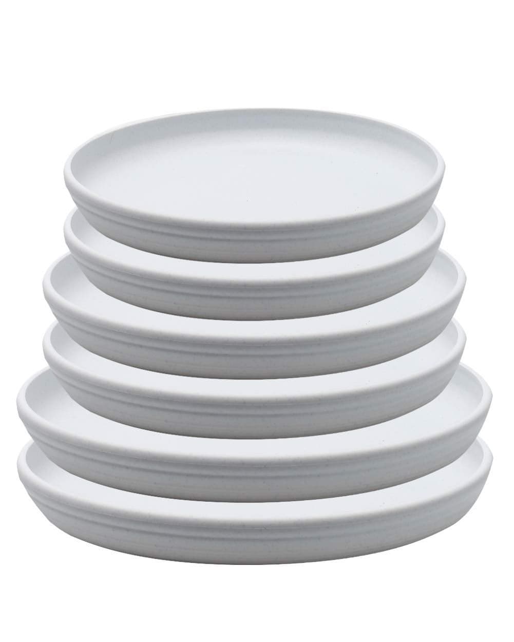 SAROSORA Round Plastic Plant Saucer Drip Tray Set of 6 for Indoor Outdoor Home Garden Flower Plant Container Flower Pot Pallets 9410412 x2 WhiteGrey