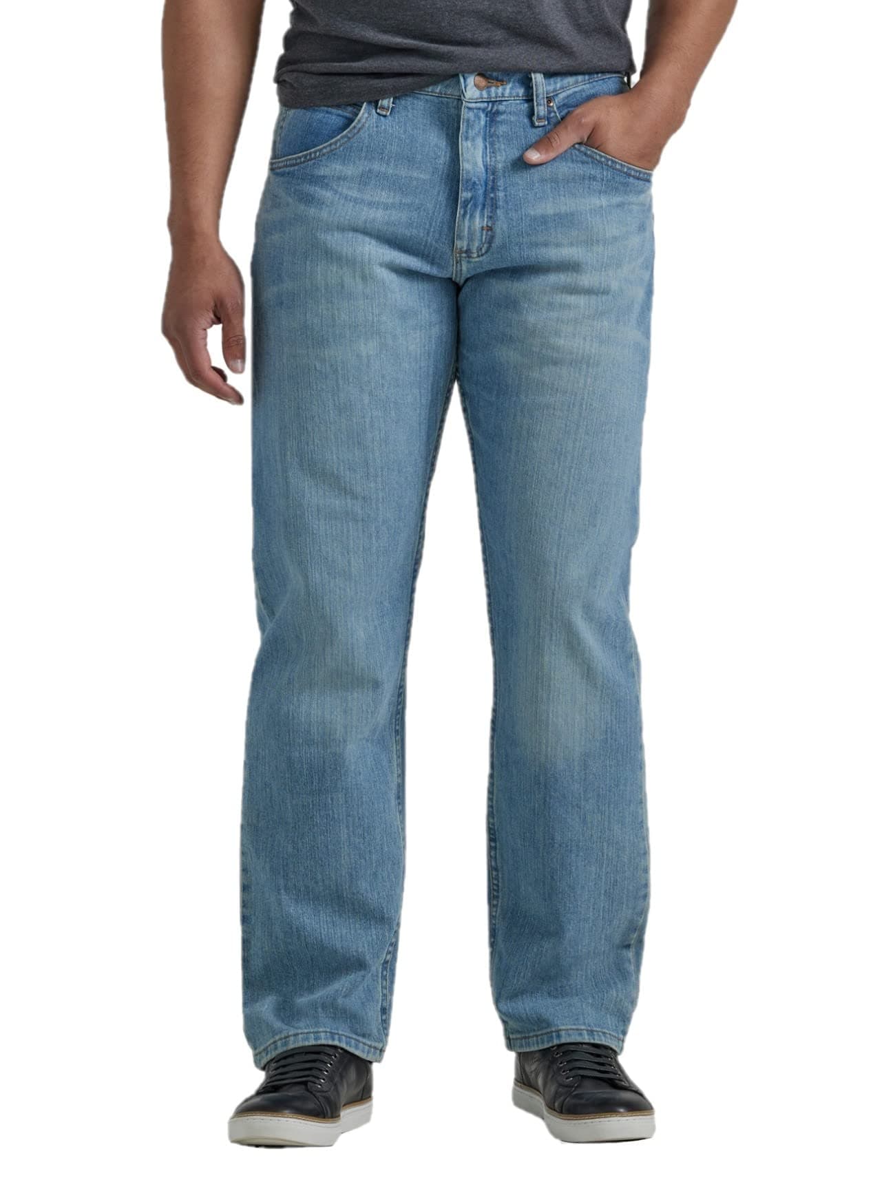 Wrangler Authentics Men's Classic 5-Pocket Relaxed Fit Flex Jean Bleached Denim Flex 42W x 32L