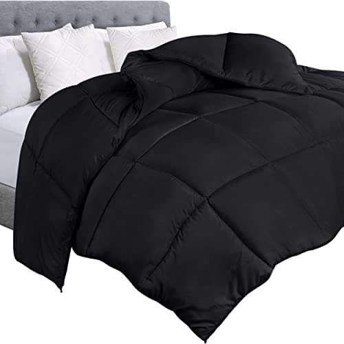 Utopia Bedding Comforter Duvet Insert Quilted Comforter with Corner Tabs Box Stitched Down Alternative Comforters Twin Size Black