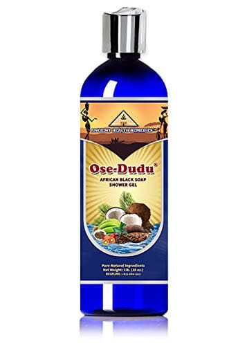 Ancient Health Remedies Organic AntiBacterial OSE DUDU LIQUID BLACK SOAP GEL 1 LB 16 oz Acne Eczema Dry Skin Psoriasis Scar Removal Face and Body Wash Skin Care GHANA