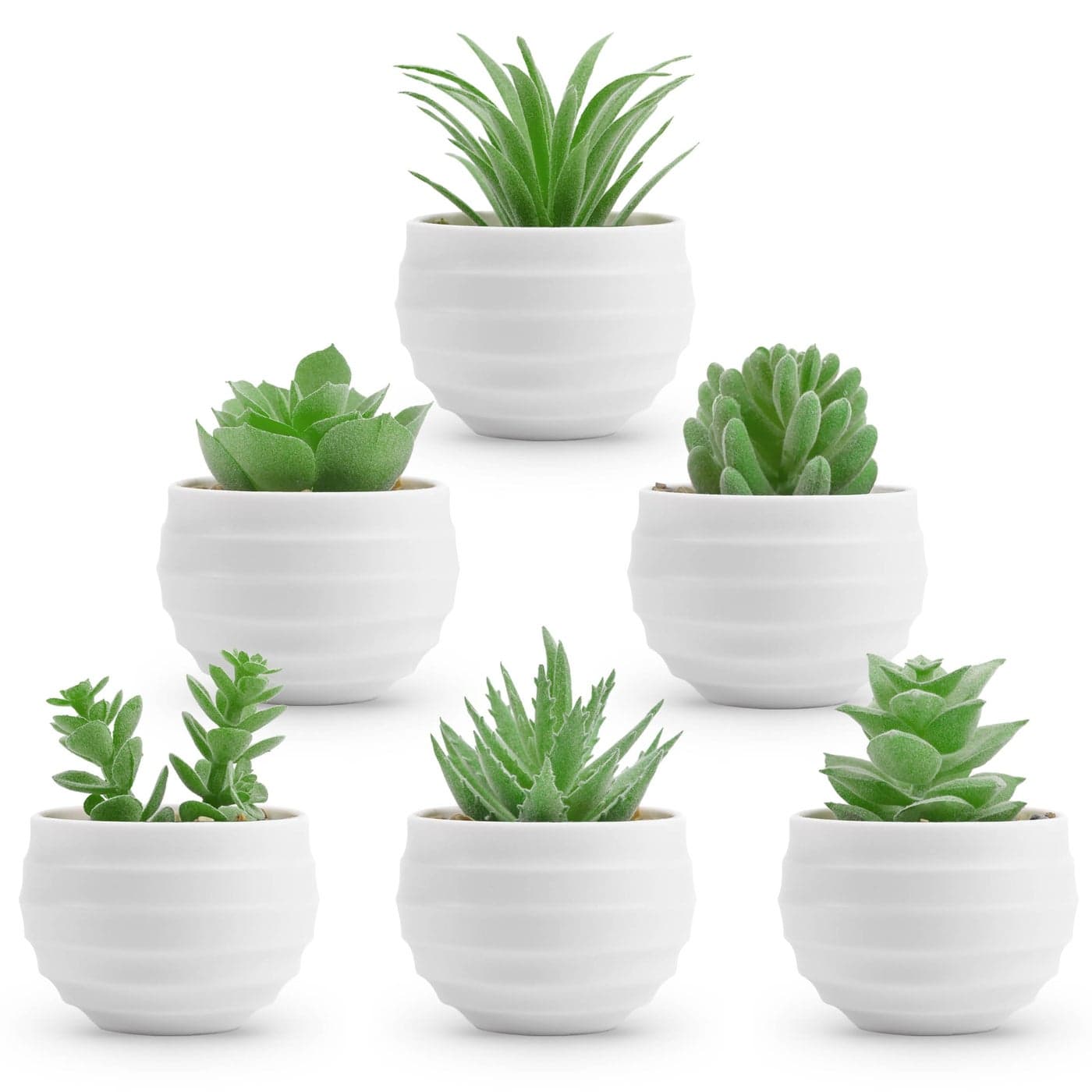 Der Rose 6 Pack Fake Plants Small Realistic Succulents Plants Artificial for Home Room Decor Indoor