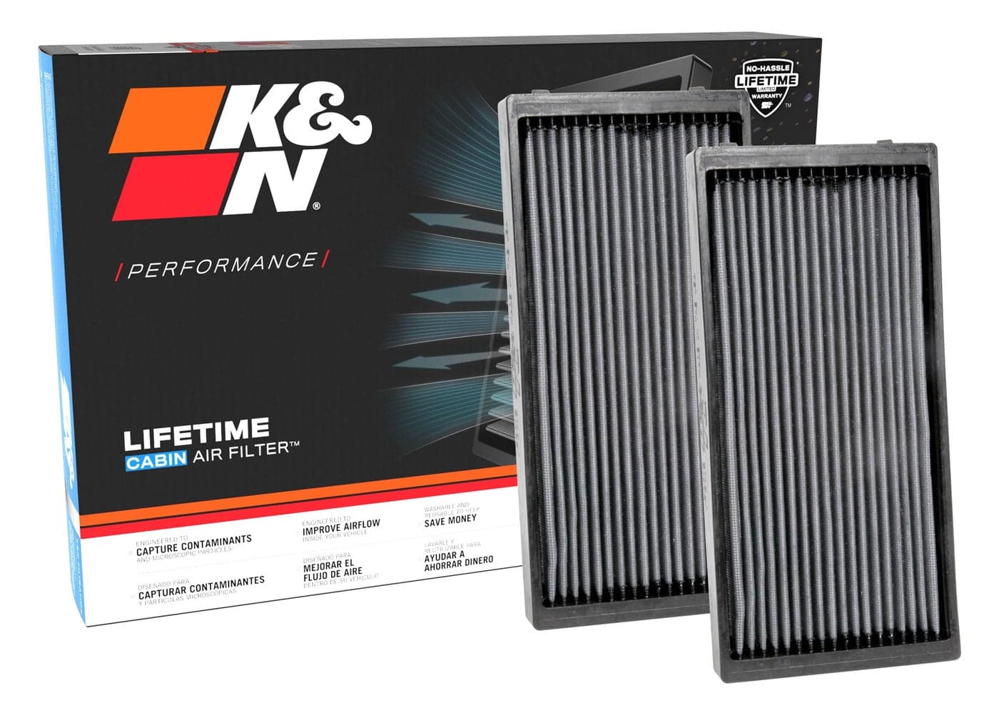 KN LIFETIME Cabin Air Filter Premium Washable Clean Air for your Cabin Compatible with 20002018 BMW X5 X6 Z3 VF3019