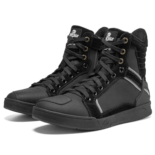 BORLENI Winter Motorcycle Boots Street Riding Shoes AntiSlip Outdoor Trekking Hike Work Shoes for Men