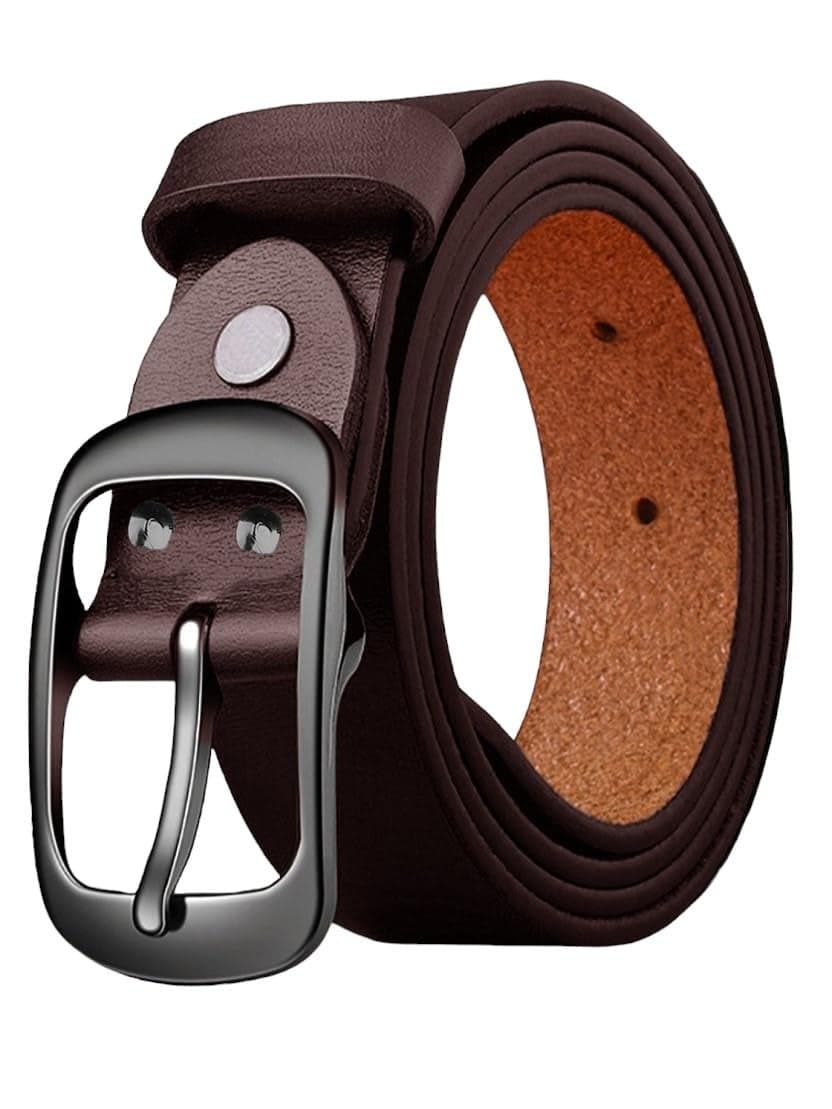 ZORO Men's Genuine Leather Belt for Men | (Formal/Casual) (BROWN 18, 42)