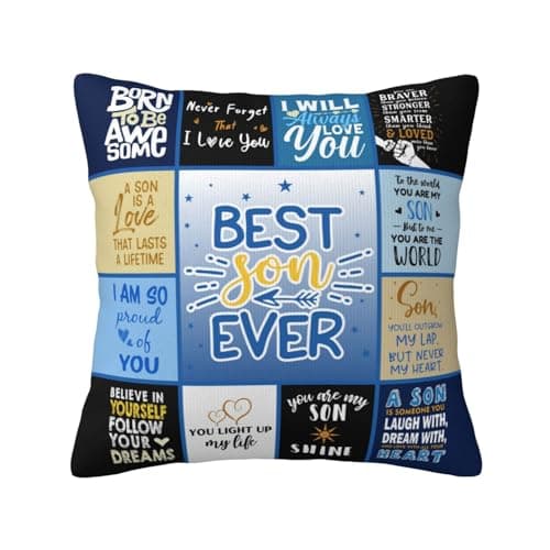 ZUMBULKJ Gifts for Son - Happy Birthday Son Gifts - Graduation Gift for Sons from Mom Dad - Fathers Day I Love You Gift for Sons Adult Grown Present Ideas Throw Pillow Cover 18"X 18"