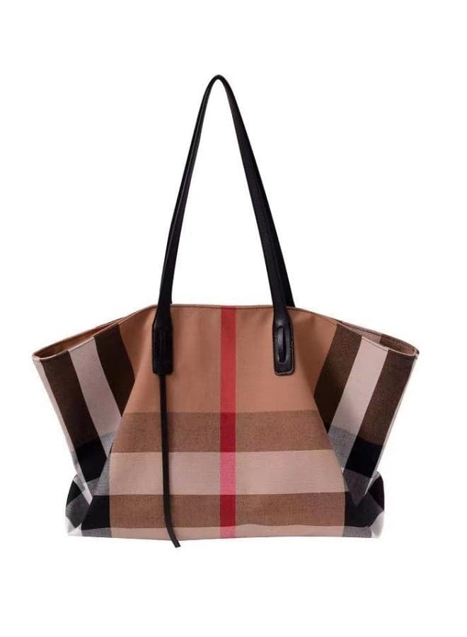 Women's Striped Shopping Bag, Ladies Large Capacity Canvas Shopper/Tote Bag Clutch Bag Handbag, Daily Commuting Crossbody Bag Side Bag Carry Bags for Girls/College Students