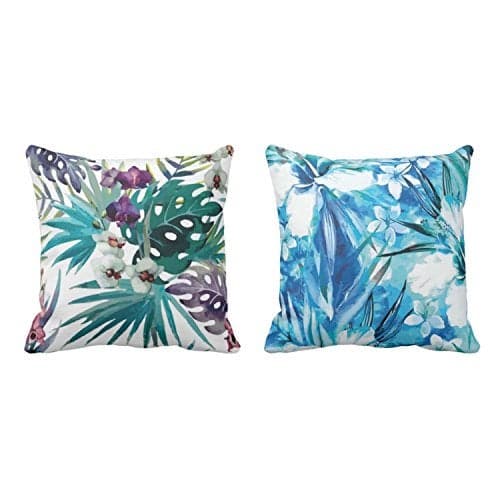 TheYaYaCafe Canvas Cotton 180 TC Cushion Cover, 24 x 24 Inch, Blue, 2 Pieces