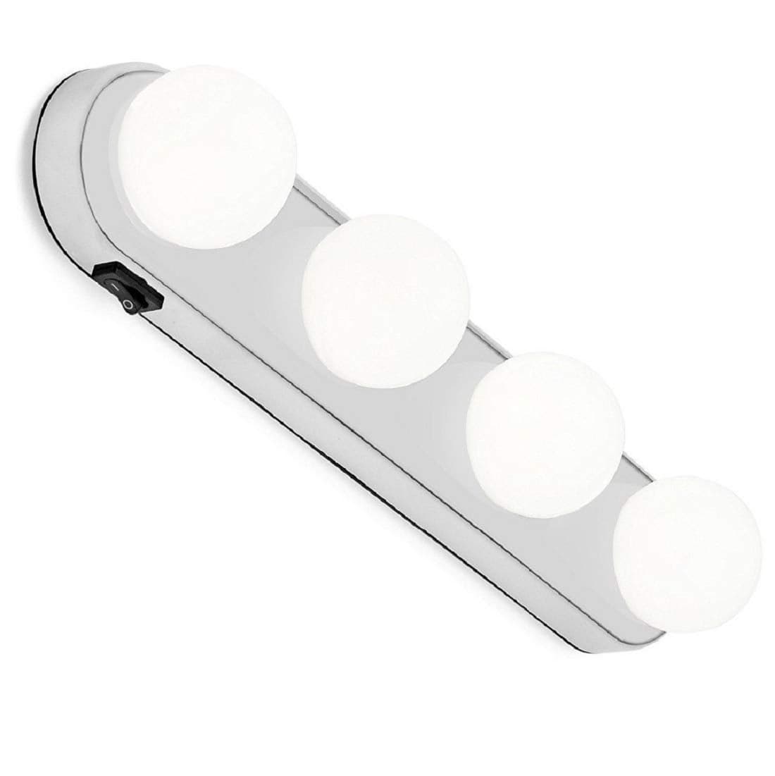TOPHAVEN Glow Light LED Mirror Lights For Make Up Room and Bathroom Mirror Studio Glow Light Cordless 4 LED Bulbs Studio Glow Make Up Light White