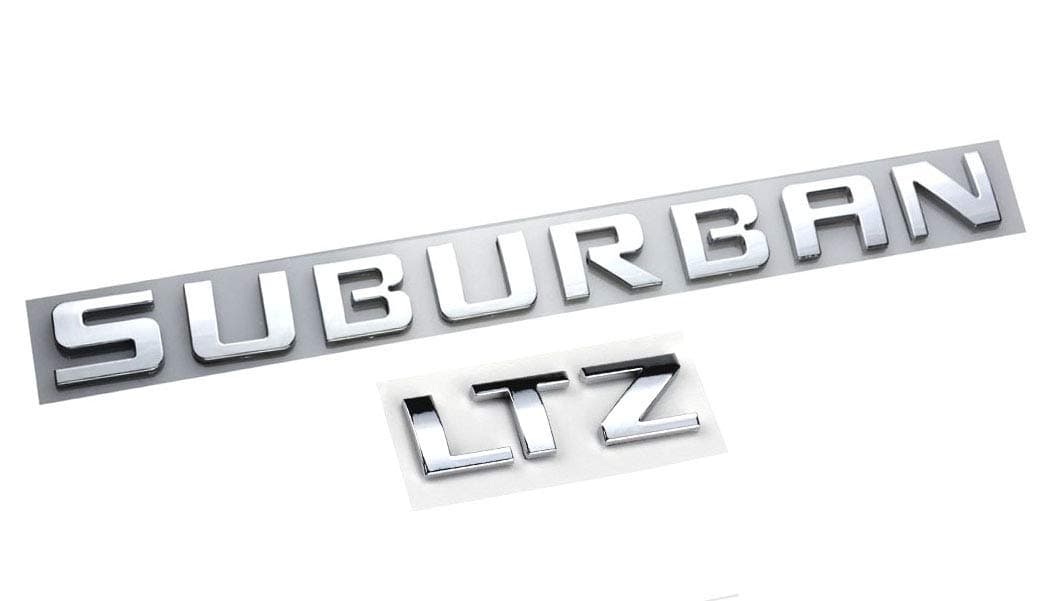 Aimoll New Suburban LTZ Letter Emblems ABS Badge Replacement for Gm Suburban Glossy Shiny (Chrome)
