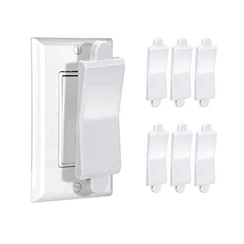 White, 6-Piece: Child Proof Switch Blocker and Cover for Light Switch, Lock Out in Style